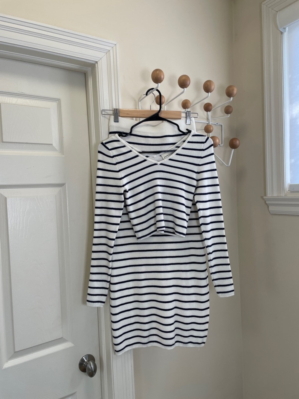 freshman 1996 classic Tube Two Piece Crop Top Maxi Skirt Body con White Black S